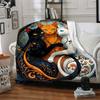 1pc Cat Artwork Blanket Lightweight Flannel Blanket Throw Blanket For Sofa, Bed, Travel, Camping yy2509026216