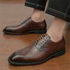 Britain Gentleman Designer New Men's Pointed Lace Up Oxford Shoes Male Wedding Dress Homecoming Formal Wedding Footwear