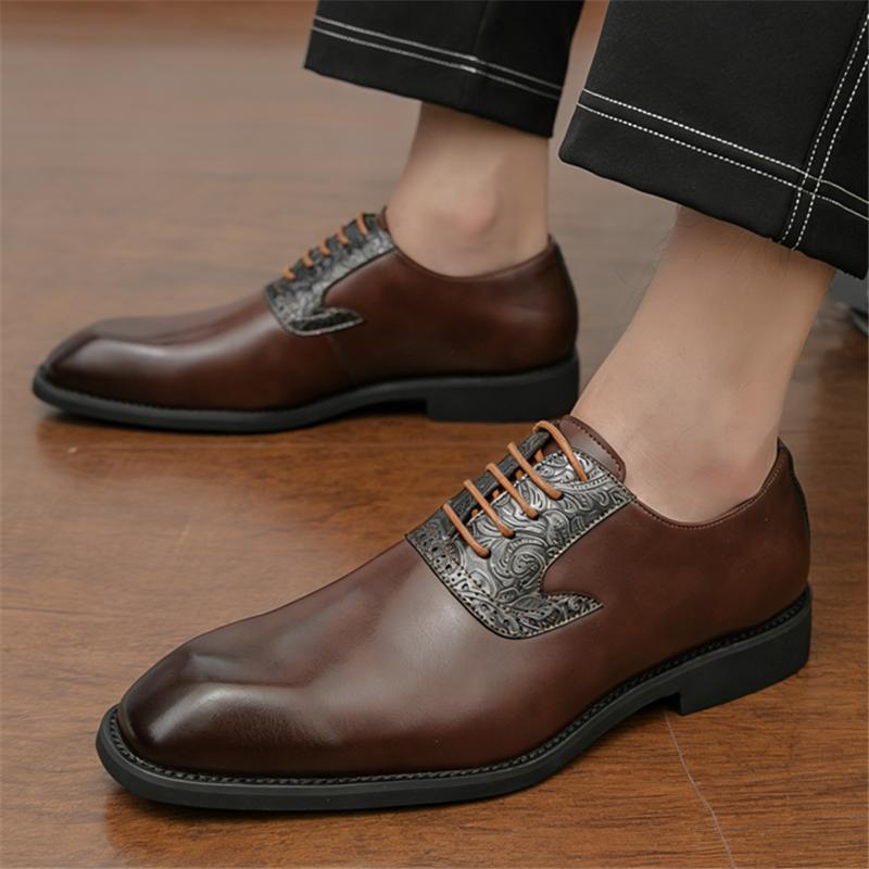 Britain Gentleman Designer New Men's Pointed Lace Up Oxford Shoes Male Wedding Dress Homecoming Formal Wedding Footwear