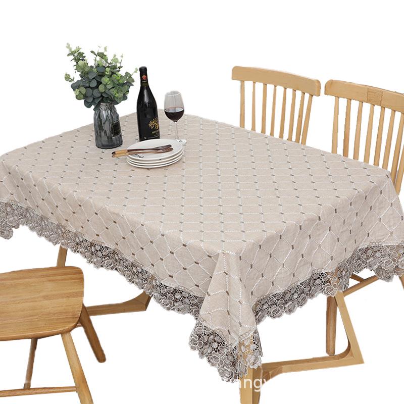 Nordic Pastoral Plaid Cotton Linen Tablecloth - Rectangular/Round