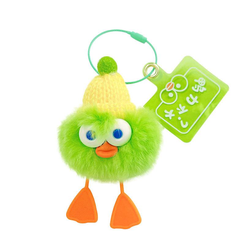 Cartoon Cure Plush Pear Not Big And Small Coal Ball Keychain Couple Schoolbag Pendant Car Key Chain