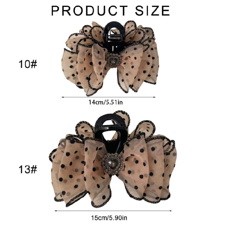 Charm Butterfly Hairpin Polkas Dots Meshes Hair Clip Multipurpose Hair Clamp for Women and Girls