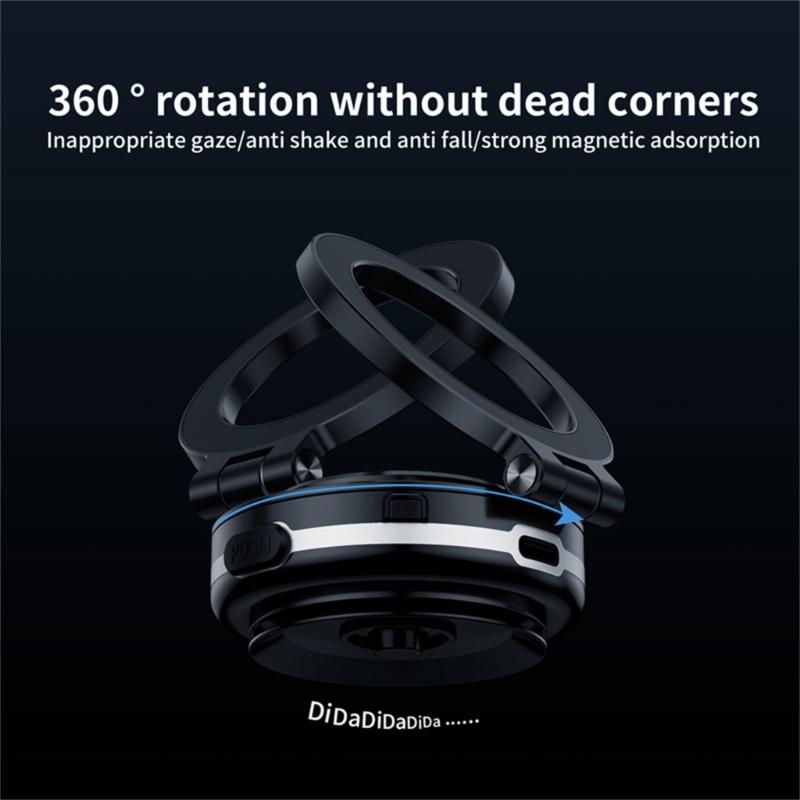 Vehicle Phone Mobile Mount Stand Magnetic Suction with Vacuum Attachment 360 Degree Rotation for Safe Driving Experience