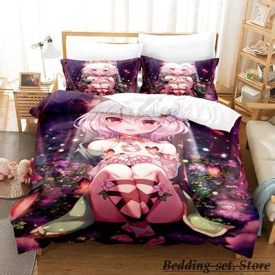 Comfortable Anime Print Bedding Set With Duvet Cover And Pillowcases Single Twin Full Queen King Sizes For Adults And Kids