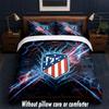 Atletico Madrid Design Bed Bedding Set 1 Duvet Cover + 2 Pillowcases Soft Breathable Household Bed Linens
