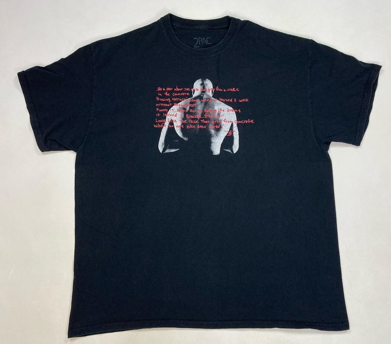 2pac Tupac Shakur Graphic T-shirt Men XL Black Short Sleeve Music S