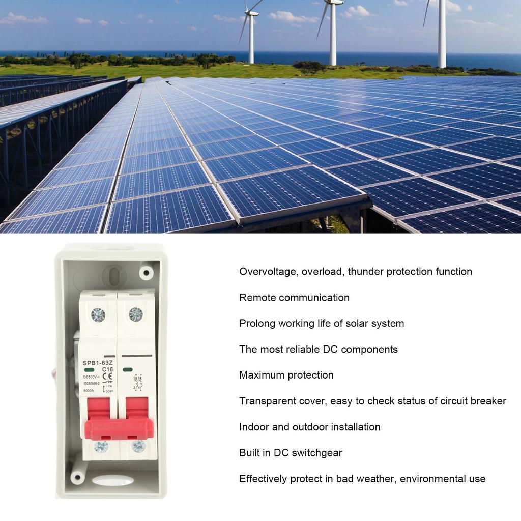 PV Solar Disconnect Switch Photovoltaic Circuit Isolator Miniature RV Breaker Box DC500V IP65 Waterproof Solar Isolator Switc