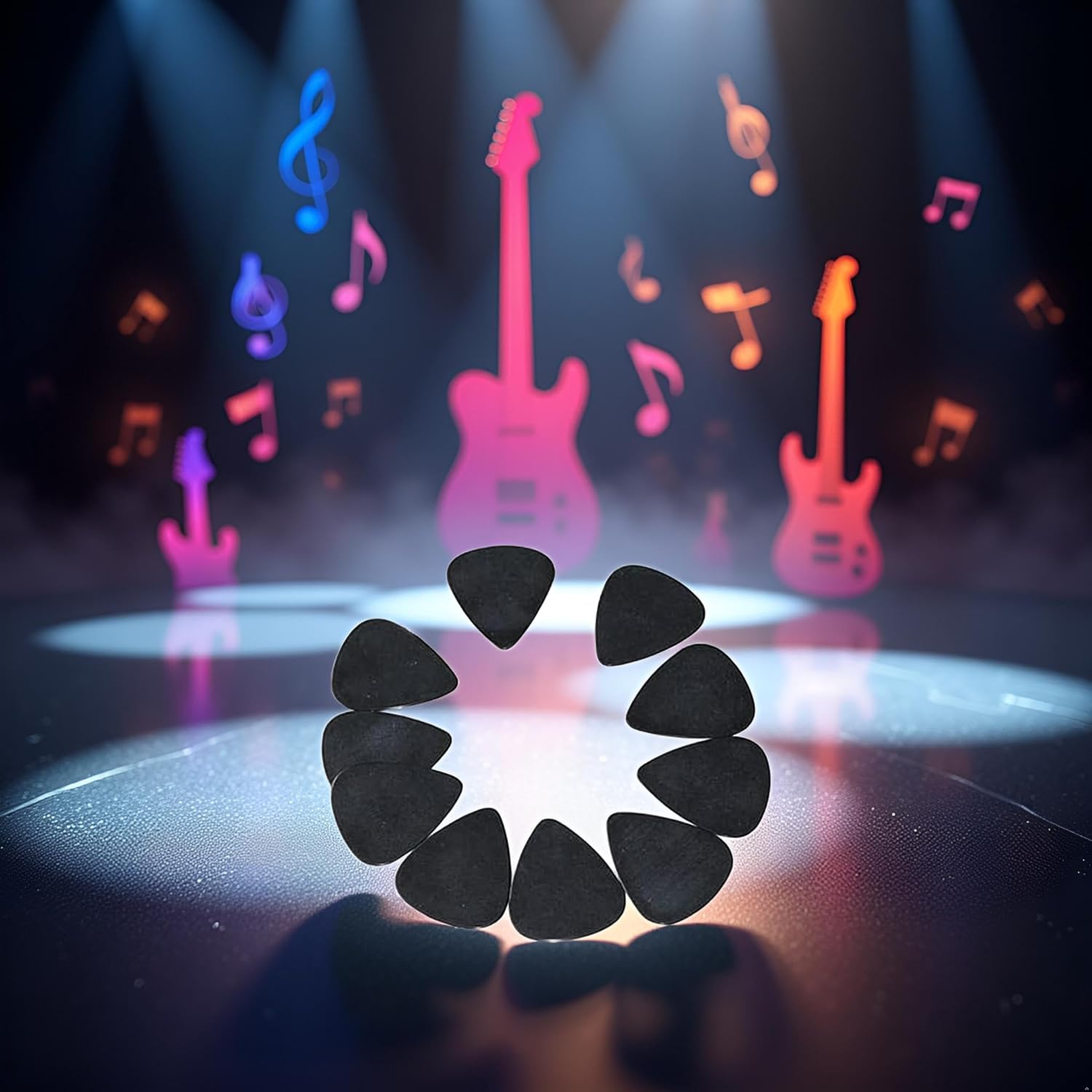 10Pcs Black Guitar Picks, Celluloid Guitar Plectrums for Your Electric, Acoustic, or Guitar 0.5mm Guitar Picks and Bass Picks, Picks, nad Bass