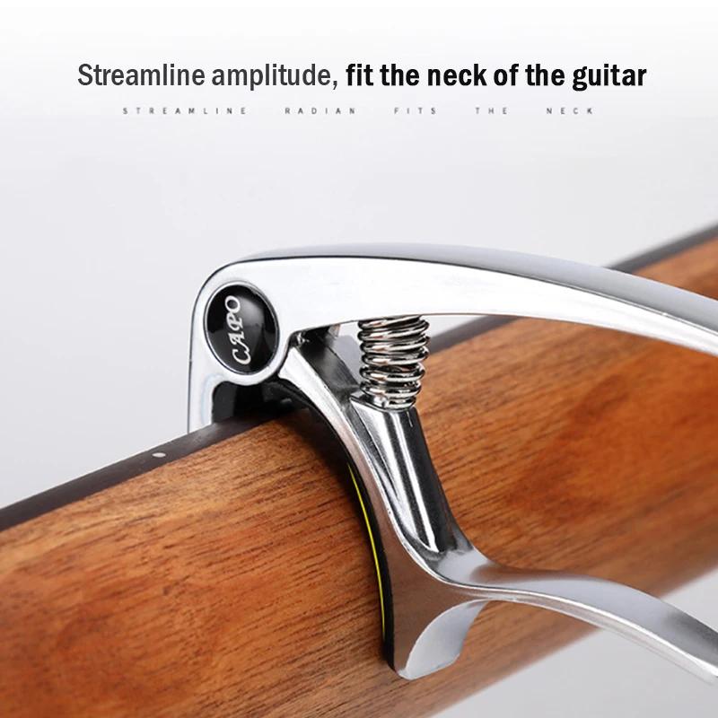 Miwayer Aluminiumlegierung Gitarren-Capo Metall-Gitarren-Stimmgerät Plektrumhalter Professionelles Capo für Akustik-Elektrik-Gitarre Ukulele Bass