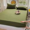 Simple Soft Waxy Green Mattress Single Piece Washed Cotton Non-slip Fixed Mattress Cover Bed Cover Simmons Mattress Dust Protection