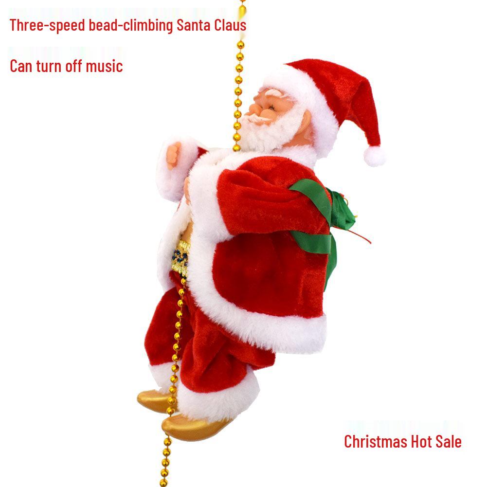 Classic Santa Claus Climbing Rope with Beads - Christmas Decoration Toy