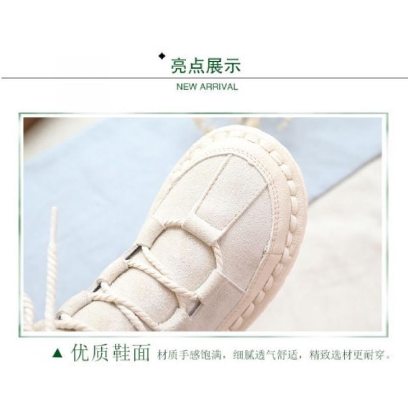 Womens Retro Soft Sole Ankle Boots British Style Flat Heel Casual