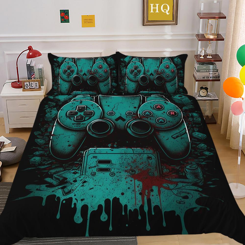 3D Game Console Printing Home Bedclothes Single Size Bed Clothes Boy Kid Highend Soft Bedding Set Cover