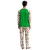 Men's Printed Round Neck Raglan Long Sleeve Casual Home Pajama Set