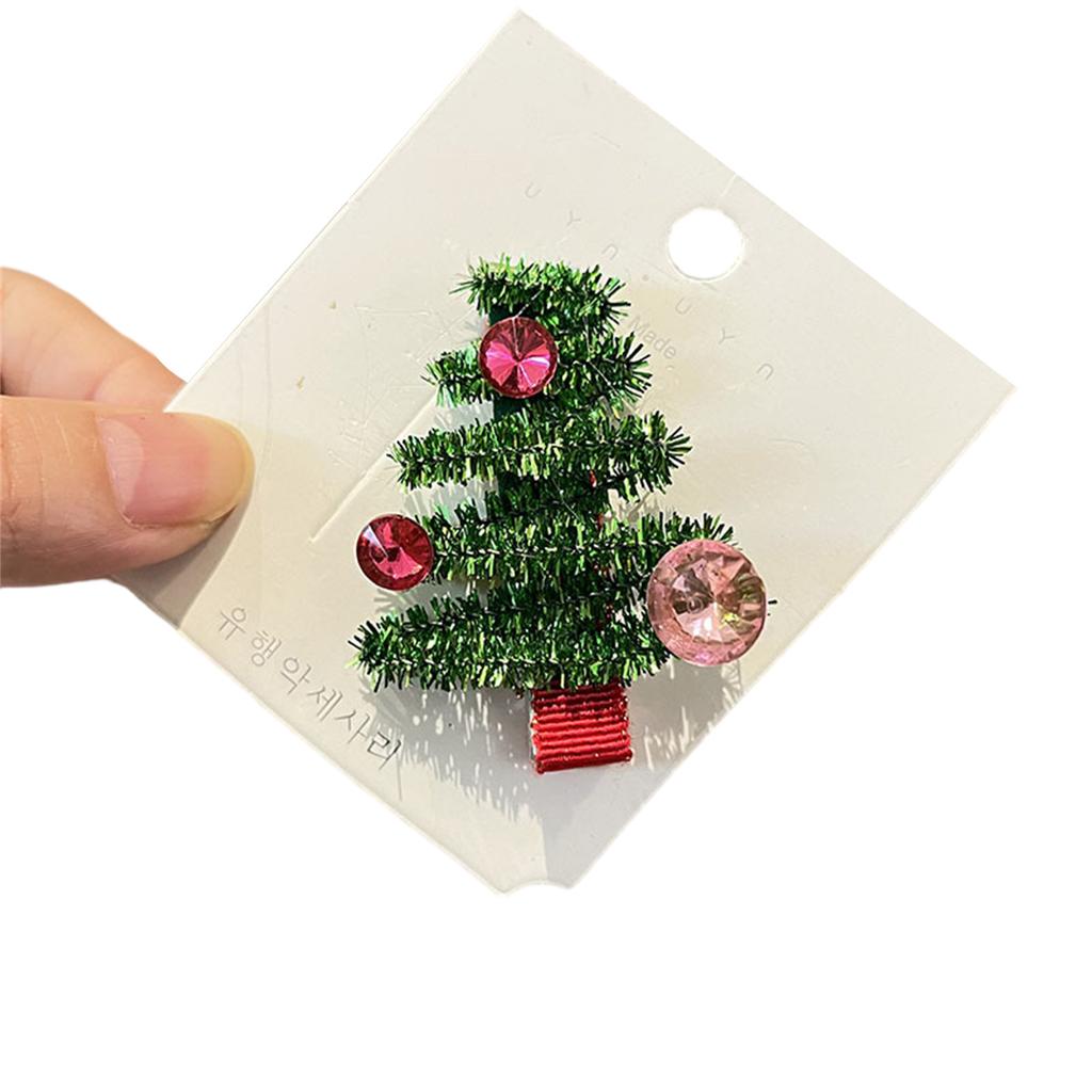 Cute Christmas Tree Hairpins Hot Girls Glitter Christmas Tree Hair Clip Festival Hair Clip for Woman Ponytail Hair Clip