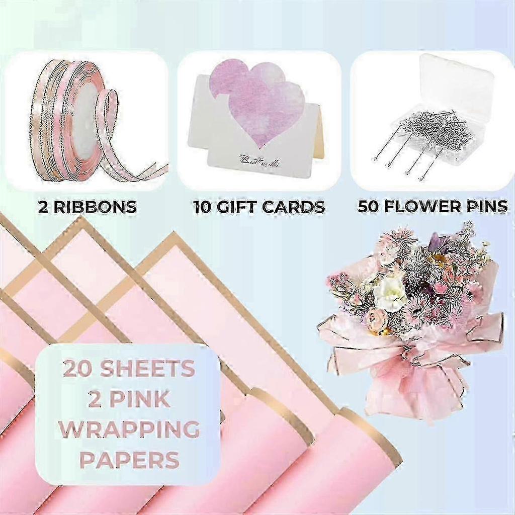 Z 20 Sheets of Flower Wrapping Paper for DIY Craft Flower Wrapping Gift Wrapping Florist Bouquet Supplies A