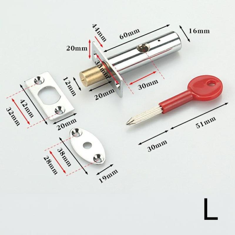Stainless Steel Pipe Lock Invisible Mortise Door Lock Fire Door Escape Aisle Furniture Hardware Accessories L