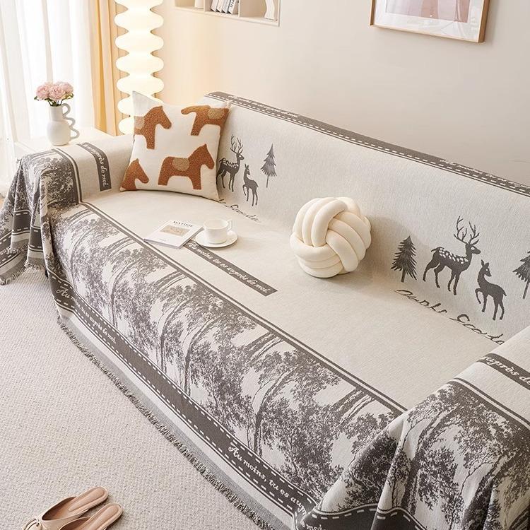Sofa Cover Towel Ins Style Chenille Sofa Cover Cloth All-Inclusive Four Seasons Universal Anti-Scratching Sofa Cover Cushion