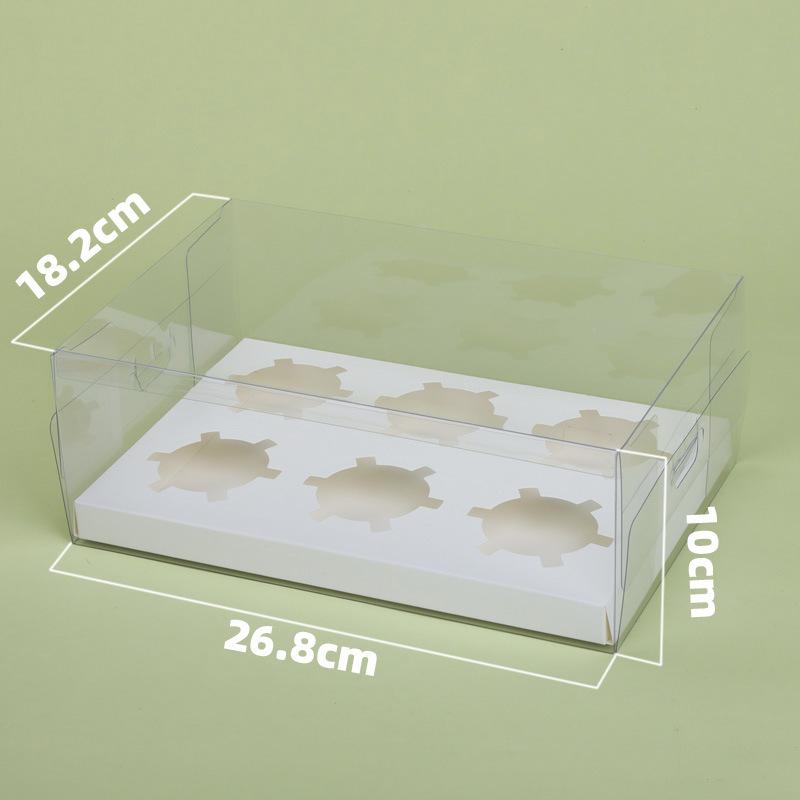 

5 шт. Прозрачная коробка для кексов 6/12 Упаковочная коробка для кексов используется для демонстрации десертов Прочный набор контейнеров для тортов Подходит для пекарен и украшения подарков 6 grains