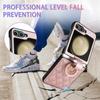 High Quality PU Leather Ring Holder Phone Case for Samsung Galaxy Z Flip 6 5 Flip6 Flip5 5G Protection Shockproof Cover