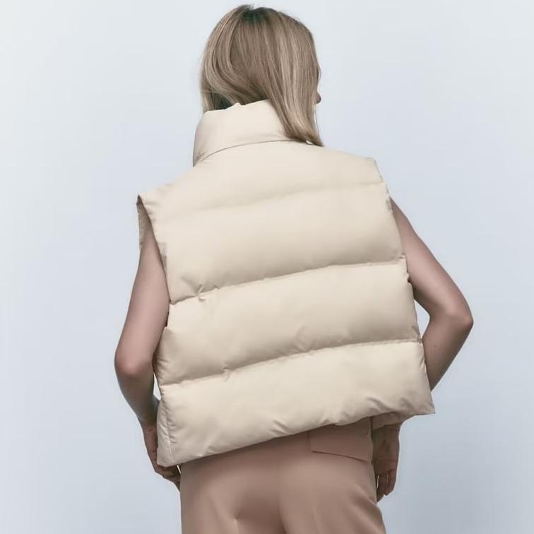 Nové Dámská Bunda Vesta Podzim Zima Péřová Bavlněná vycpaná vesta Dámské oblečení Krátká vesta bez rukávů Bunda Teplé kabáty