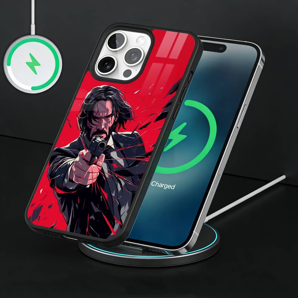 Cool Movie J-John W-Wick Phone Case For iPhone17,16,15,14,13 Plus,Pro Max Magnetic For Magsafe Wireless Charging iPhone14PRO