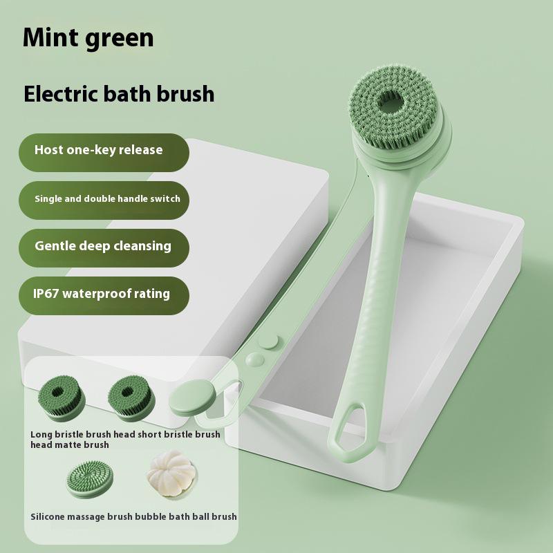 Wireless Smart Electric Bath Brush with Long Handle, Waterproof & Automatic Scrubber for Back and Body English Packaging