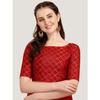 Hermosa Blusa de Trabajo Tejida en Jacquard Ropa para Fiesta de Boda India Choli Cosido