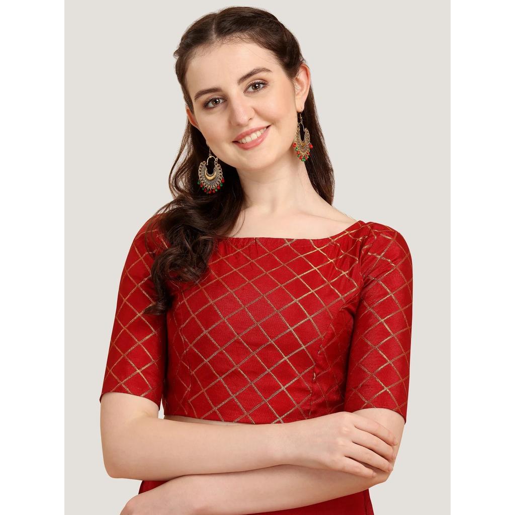 Hermosa Blusa de Trabajo Tejida en Jacquard Ropa para Fiesta de Boda India Choli Cosido