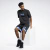 Reebok Drop Shoulder Sleeve T Shirt Unisex Black GV3452