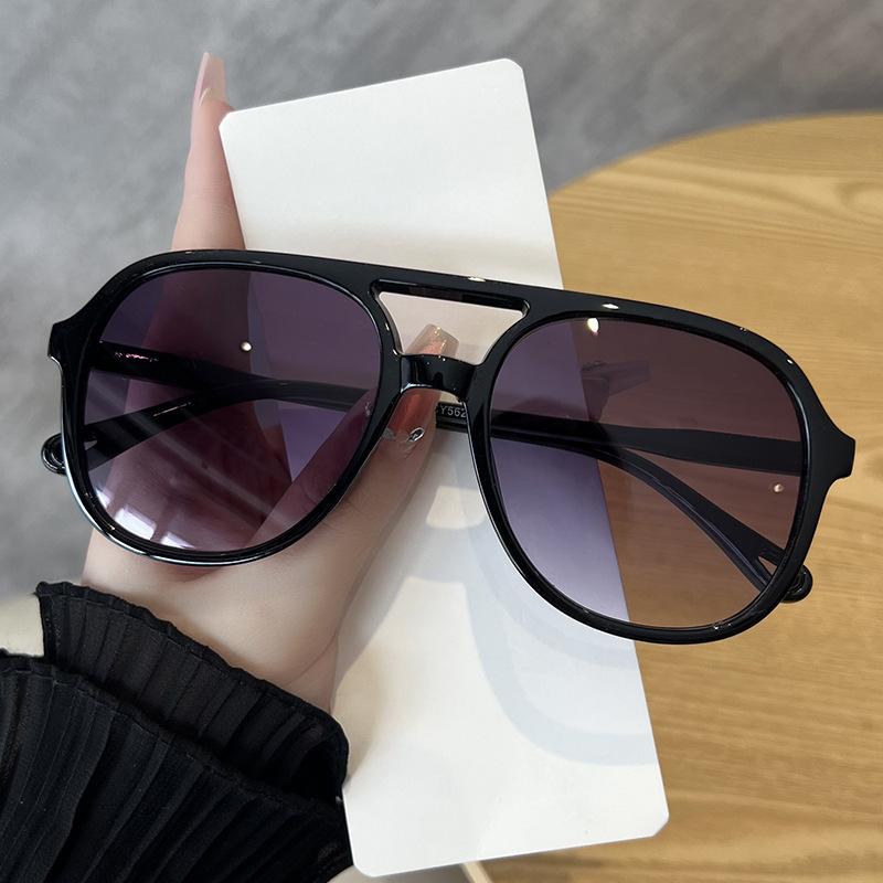 Unisex Fashionable Double Beam Sunglasses Outdoor Sports Fishing Driving Sun Shade Sun Glasses Large Frame Ellipse Goggle