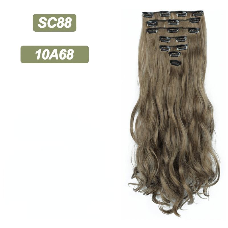 MISSQUEEN Long Wavy Ombre Hair Extensions 16 Hairpins Clipped In The Hair Extensions To Synthesize A Heat Resistant Thick Wig