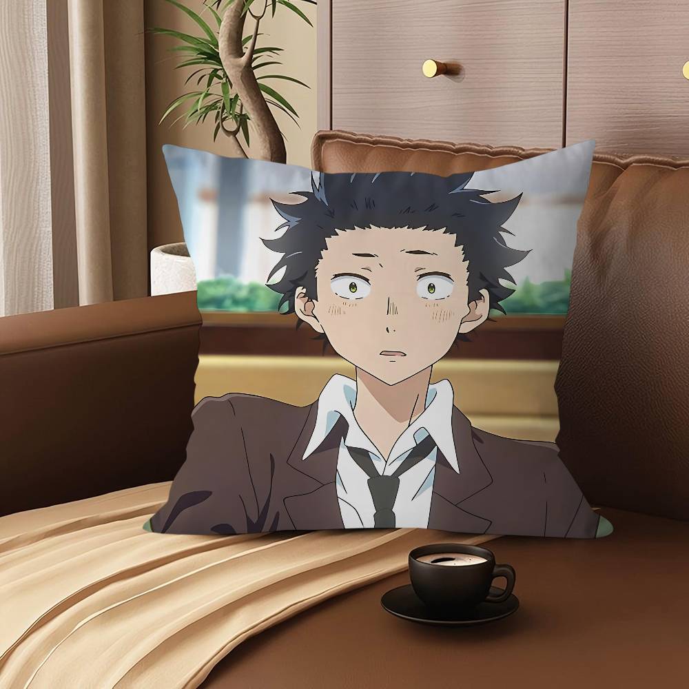 A S-Silent Voice Personalized Pillow Cover Kids Bedroom Wild Party Decor Pillowcase Kid Birthday Shower Gift