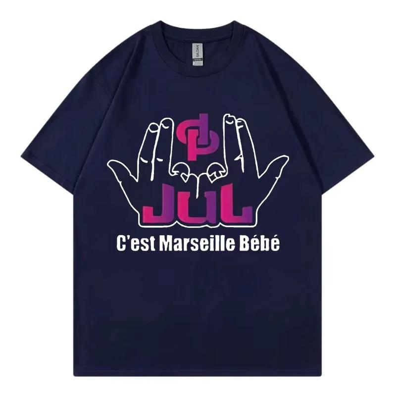 

French Rapper Jul Cest Marseille Bébé Printed TShirt Unisex Y2K Hip Hop Fashion Outfit Summer Pure Casual Short Sleeve 4XL