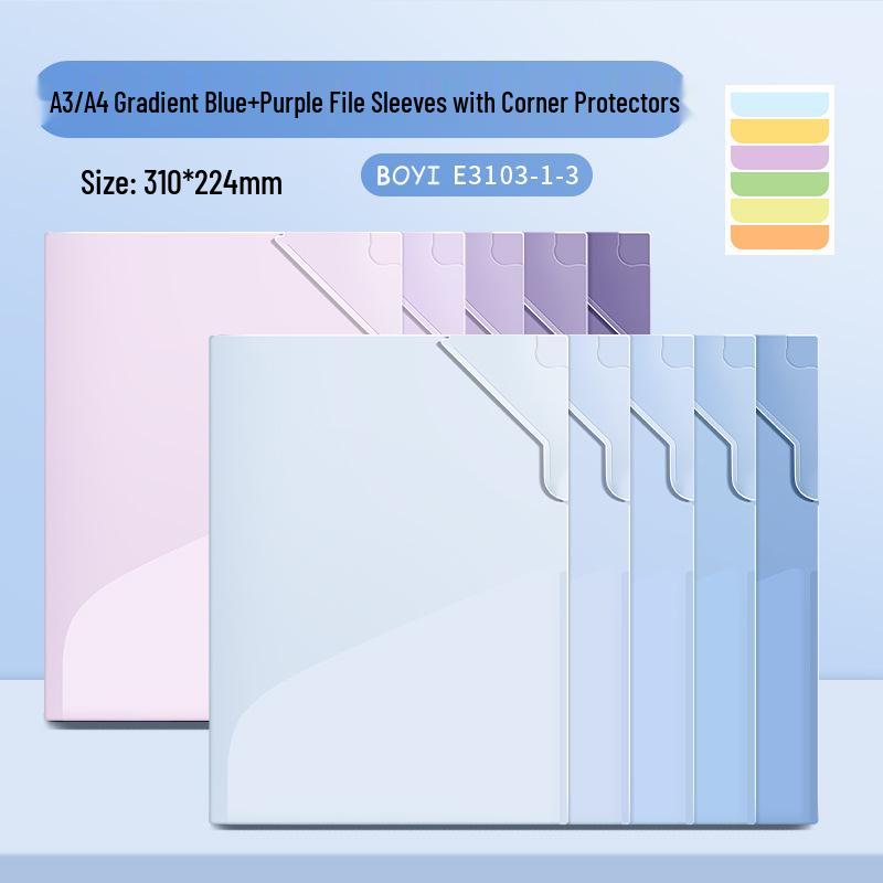 E3103 Transparent A3/A4 Folder & Loose-Leaf Paper Clip for Junior High School Students