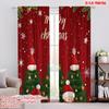 2pcs,2D Plane Printing Contemporary Curtains Christmas Trees Holiday Season (3) Versatile Durable Polyester (without Rod) Home