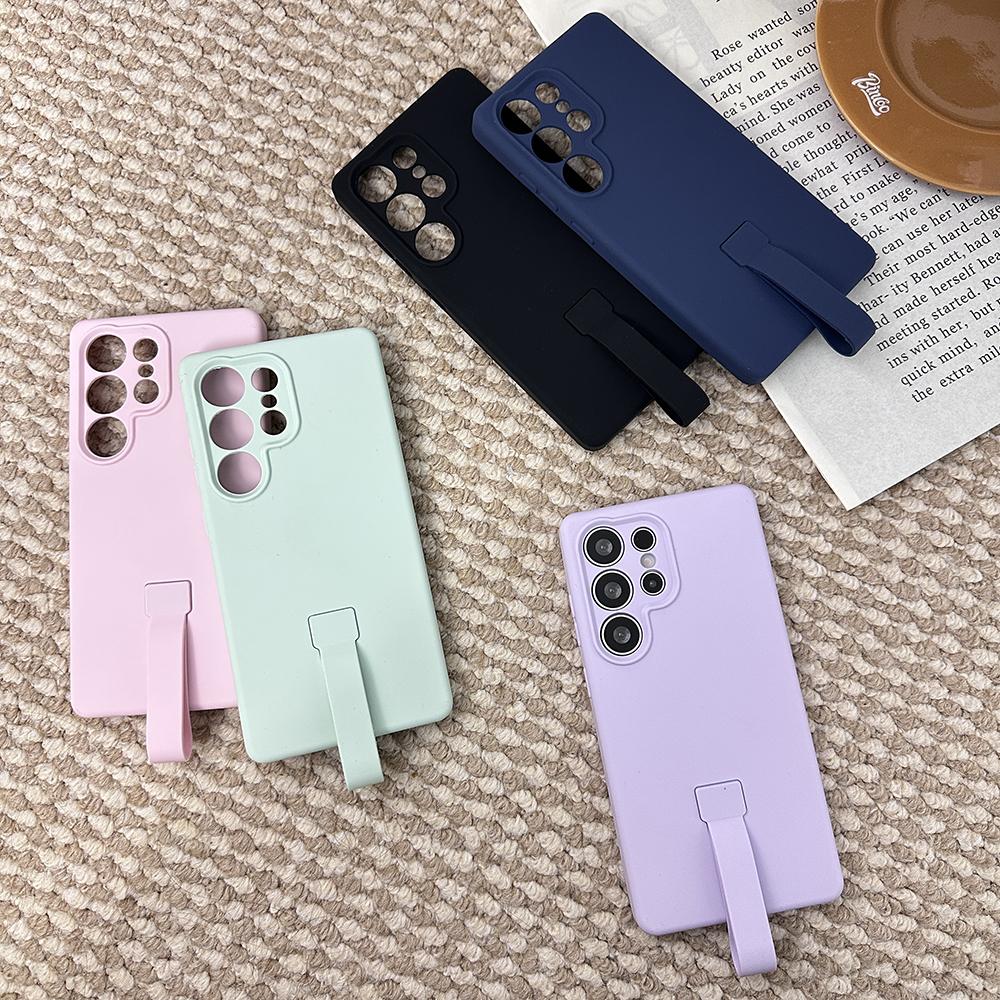 For Samsung Galaxy S25 Ultra Case with Finger Strap Soft Silicone Phone Back Cover