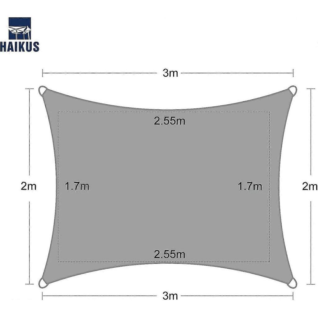 2x3m Rectangular Waterproof Shade Sail, Waterproof Pes Shade Sail, 3x2m Rectangular Shade Net,graphite Gray 2x3