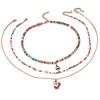 European-American Santa Claus Drip Oil Polymer Clay Layered Clavicle Necklace