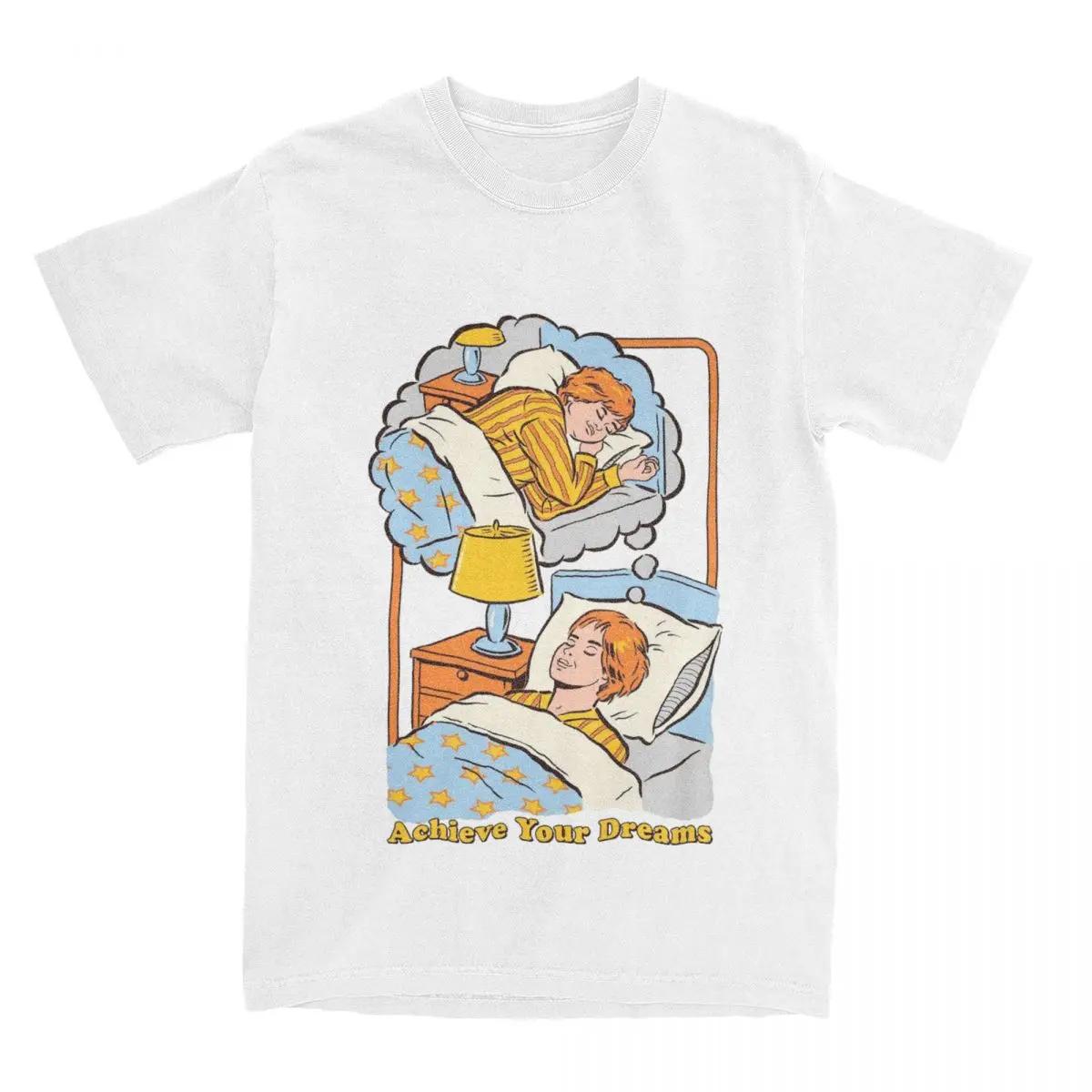 

Мужчины Женщины Достигни своей мечты Смешная пародия Графическая футболка Одежда Повседневная Чистый хлопок Веселые шутки для сна Футболки Одежда Новая XXXXXL белый