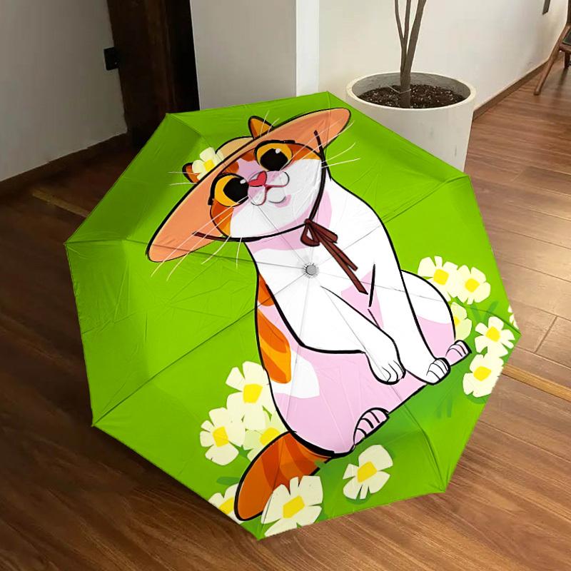 

1pc Cat, Hat Automatic Folding Umbrella - Portable Collapsible Design, 8-Rib Iron Frame, Casual Outdoor Accessory yy251215233
