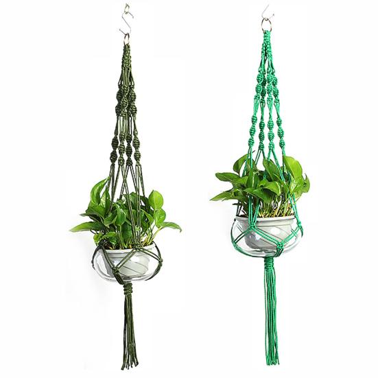Plant Hangers Color Flower Pot Hand-woven Net Bag Hanging Holder Home Decor