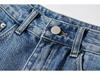 YPFF European & American High-Waist Distressed Denim Shorts for Women - Slimming, Raw Edge, Long Leg Style  