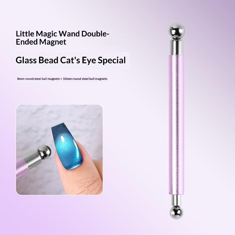 Double Headed Strong Magnetic Stick Cat Eye Magnet With 2 Steel Balls Nail Art Cylindrical For Uv Gel Polish Manicure Pen Tools