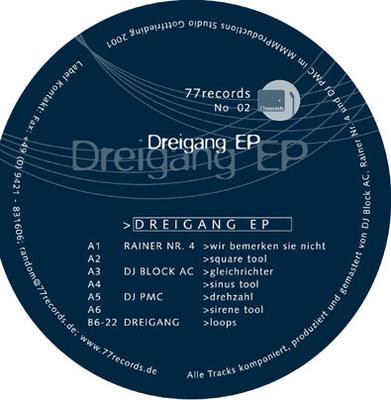 12inch Record VARIOUS - Dreigang EP 77rec02 77Records 2001 Germany Dance & Electronica Used