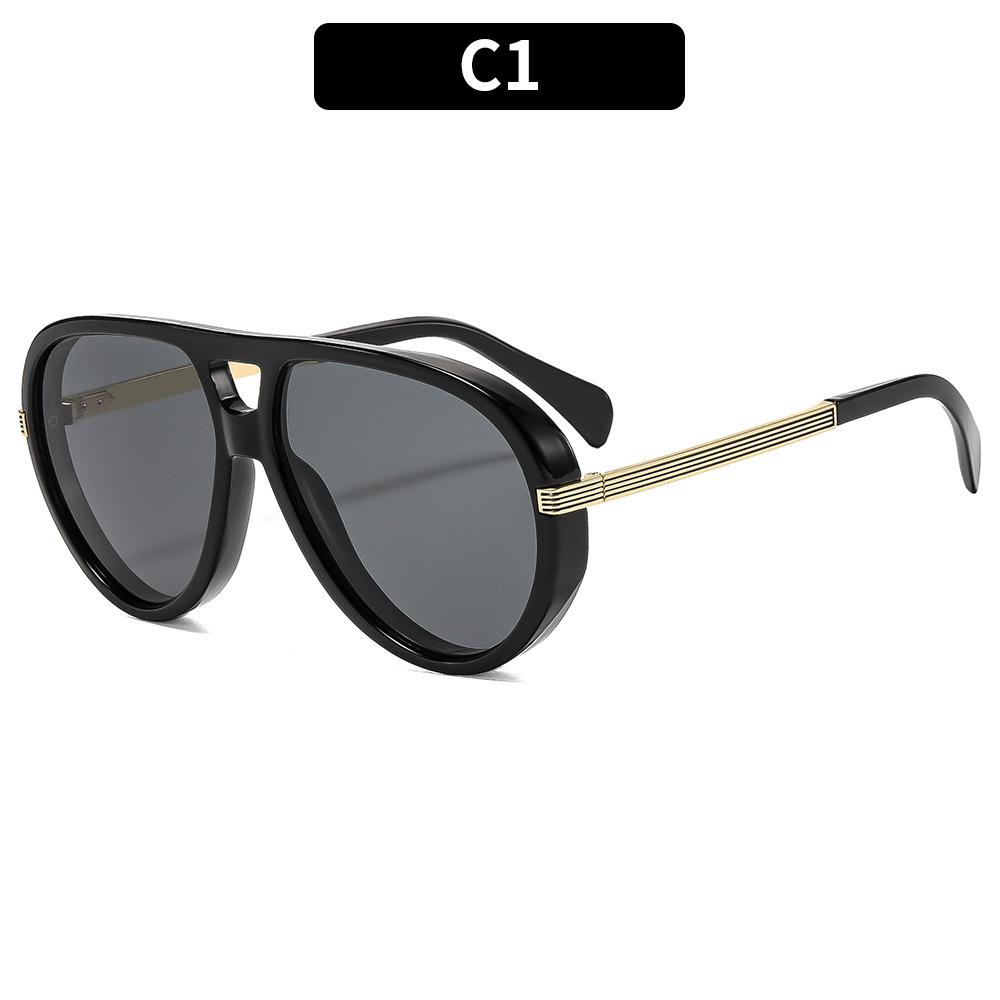European And American Fashion Retro New Double Beam Sunglasses Large Frame Toad Mirror Personality Versatile Casual Trend Glasses Women