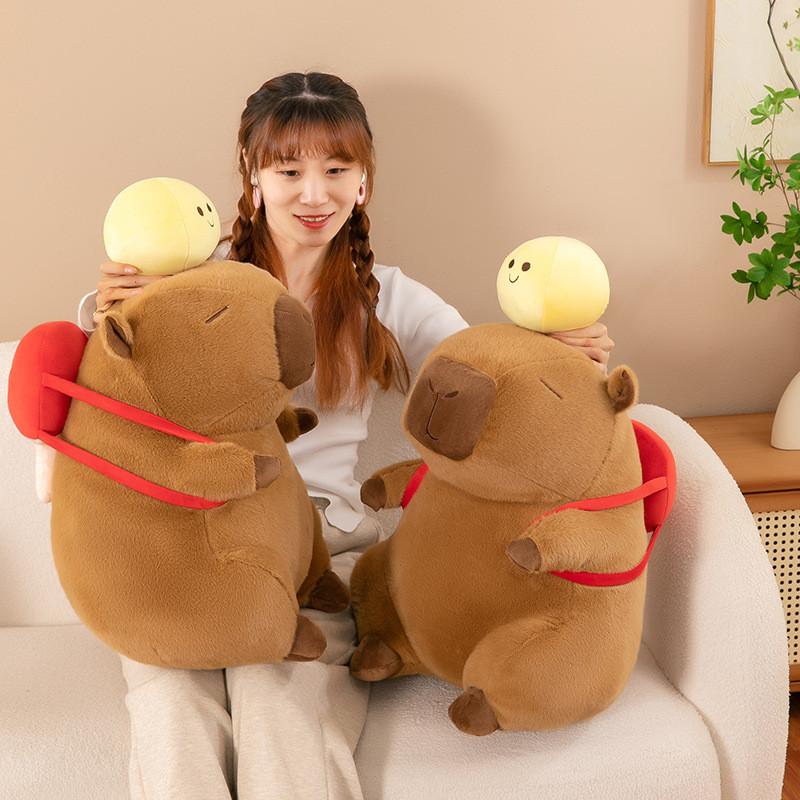 Table Tennis Capybara Backpack Plush Toy Cartoon Children Birthday Doll Gift