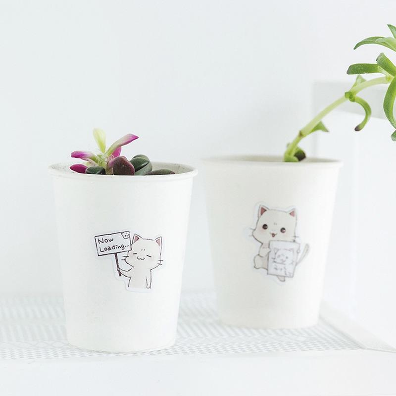 45 sztuk/paczka Kawaii naklejki DIY Cute Cartoon piękny kot naklejka do dekoracji pamiętnika