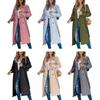Trenchcoat for kvinner Dobbeltspent klassisk jakkeslag lang overfrakk vindtett høst vår yttertøysjakke for arbeidsreiser