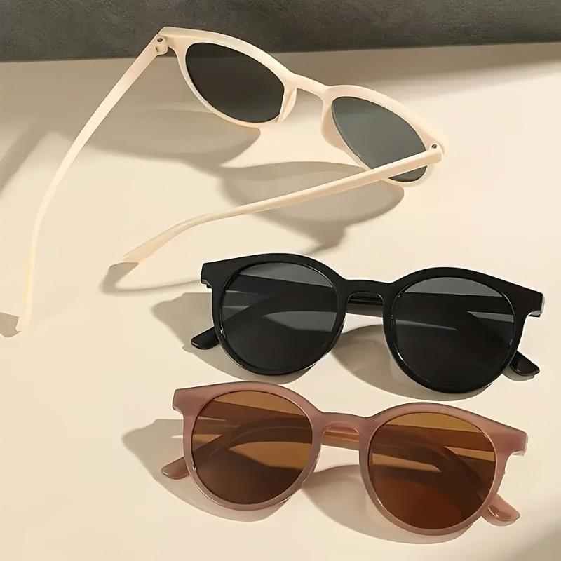 3pcs Unisex Retro Round Fashion Glasses Lightweight Vintage Style for Daily Commute Street Style Fashion